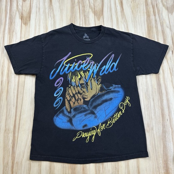 Juice Wrld Other - Juice WRLD Praying for Better Days 999 Black Graphic T Shirt Large